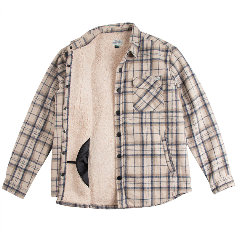 Thalia Surf Driftwood Sherpa Lined Mens Jacket, OFF WHITE
