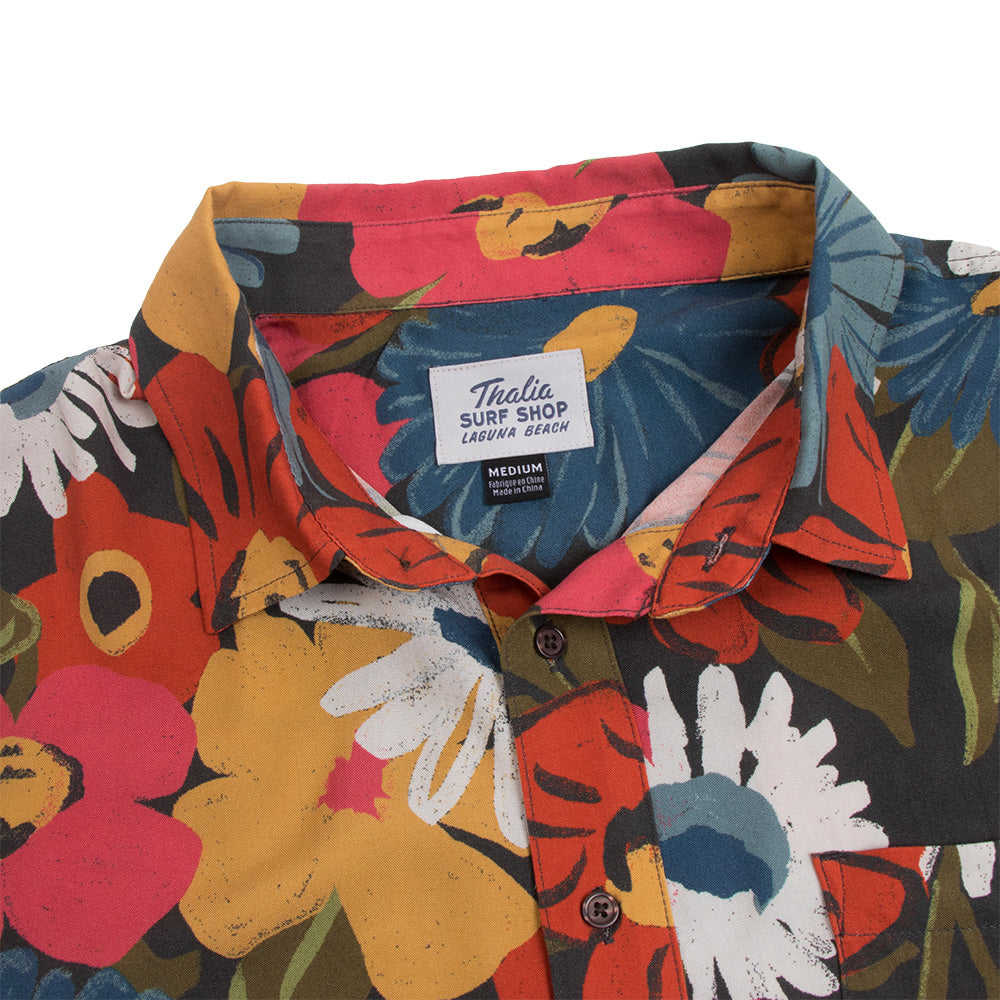 Thalia Surf Flora Mens Shirt, Blue, view 5