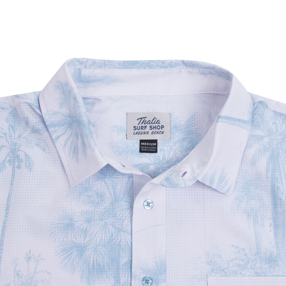Thalia Surf Palms Mens Shirt, White, view 4