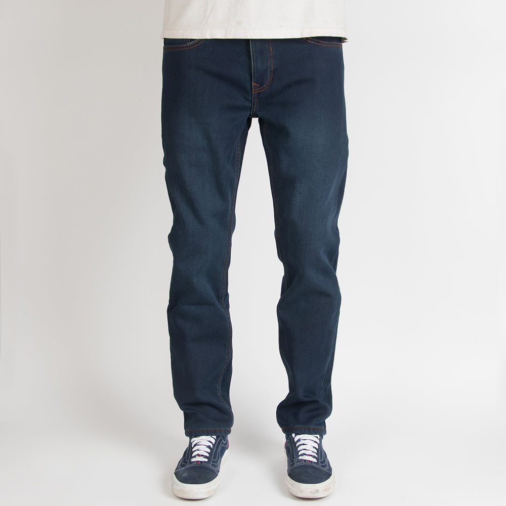 Thalia Surf Fleece Lined Denim Mens Pants, Dark Blue, view 2