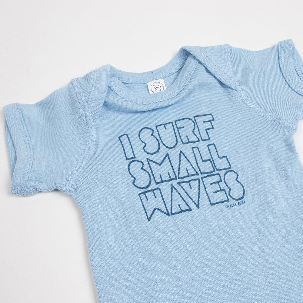 Thalia Surf Small Waves Infant Onesie, Light Blue, view 3