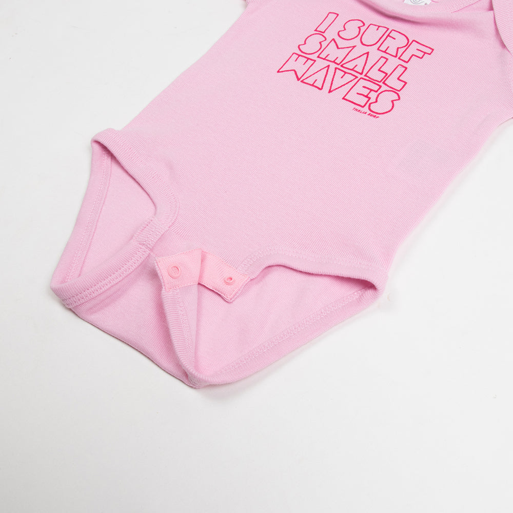 Thalia Surf Small Waves Infant Onesie, Pink, view 3