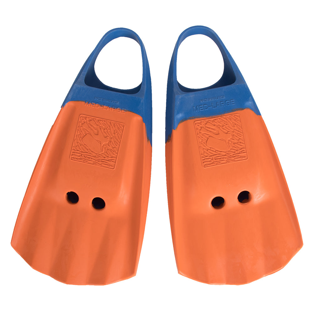 Thalia Surf Swim Fins, Blue/Orange, view 2