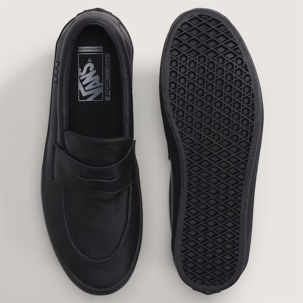 Vans Skate Loafer Mens Shoes, (Leather) Black/Black, view 3