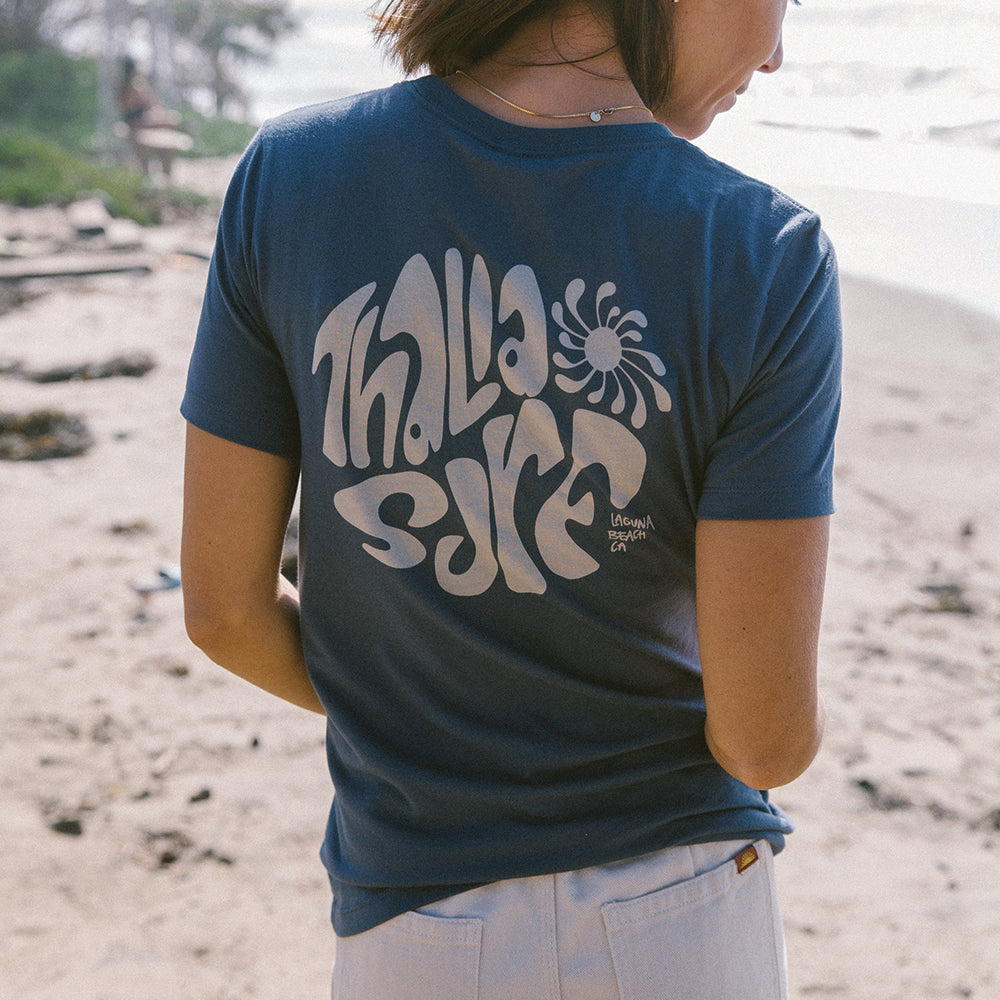 Thalia Surf Sun Spot Womens Tee, Vintage Navy, view 4