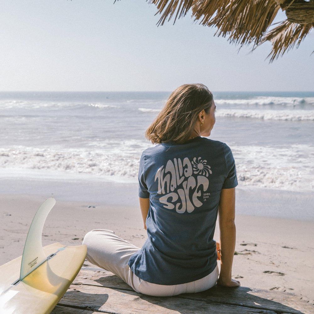 Thalia Surf Sun Spot Womens Tee, Vintage Navy, view 6