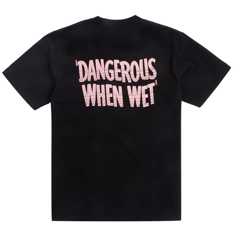 Yellow Rat Dangerous When Wet Mens Tee, Black