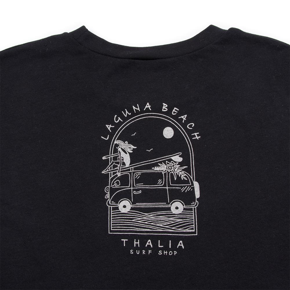 Thalia Surf Bus Trim Cropped Womens Tee, Black, view 3