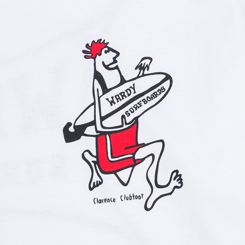 Wardy Surfboards Mens Classic Tee, White, view 3