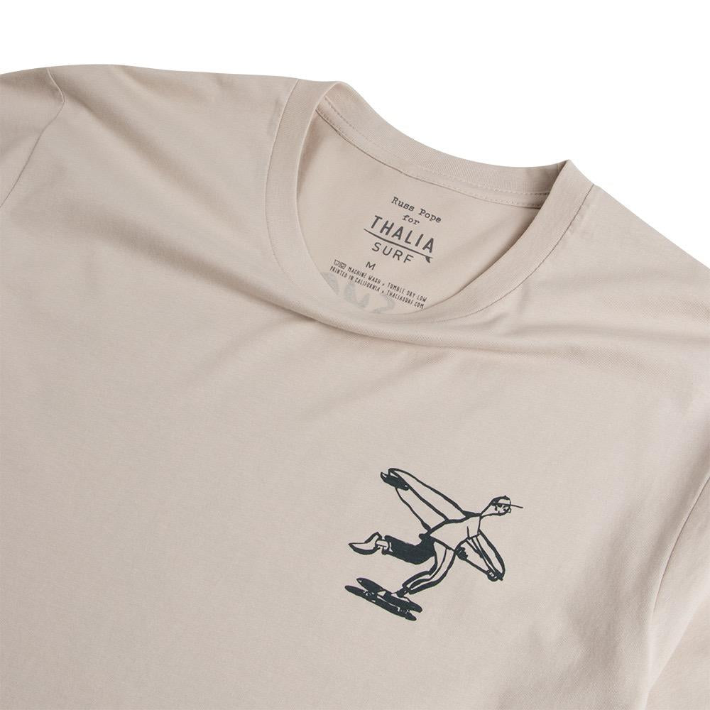 Thalia Surf x Russ Pope Skater Mens Tee, Bone, view 3