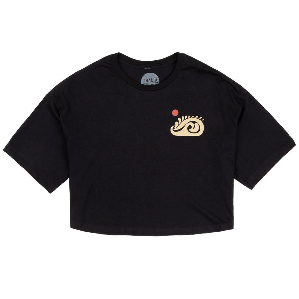Thalia Surf Single Shell Cropped Womens Tee, Black, view 3