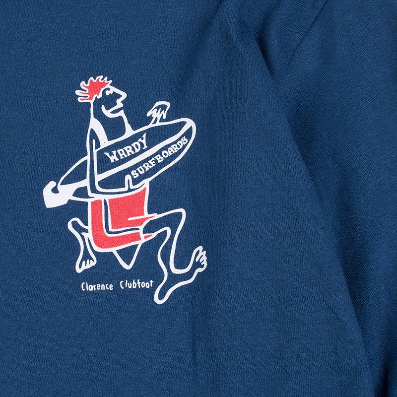 Wardy Surfboards Mens Longsleeve Classic Tee, Navy, view 3