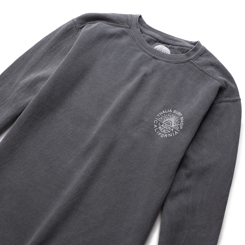 Thalia Surf Sunny Mens Crew Fleece, Pepper, view 5