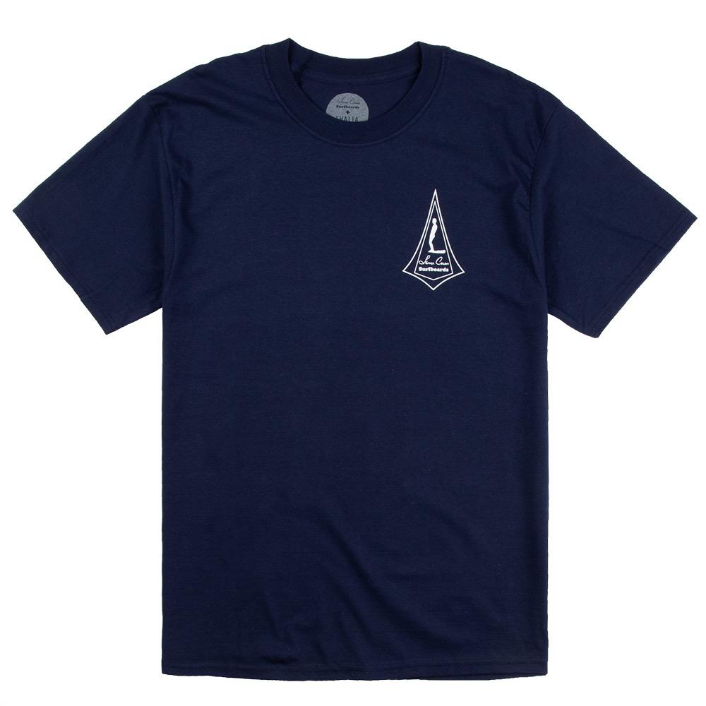 Lance Carson Surfboards Mens Classic Tee, Navy, view 2