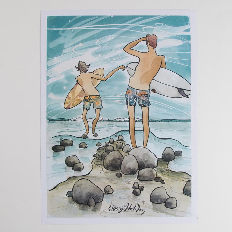 Harry Holiday Surf Rocks Print