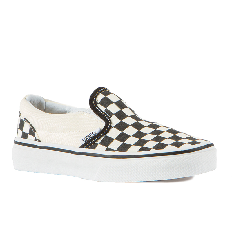 Vans Classics Slip-On Kids Shoes, (Chkr)Blk/Wht, view 2