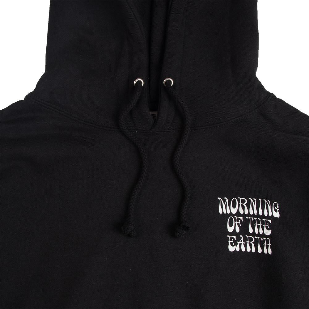 Morning Of The Earth Cutback Pullover Hood Mens Fleece, Black, view 3