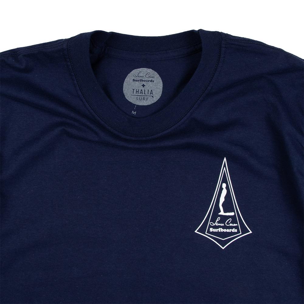 Lance Carson Surfboards Mens Classic Tee, Navy, view 4