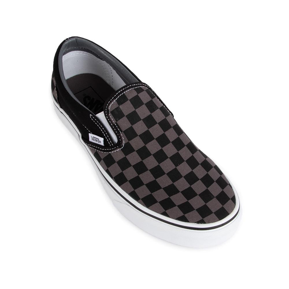 Vans Classic Slip-On Mens Shoes, (Checkerboard) Black/Pewter, view 3