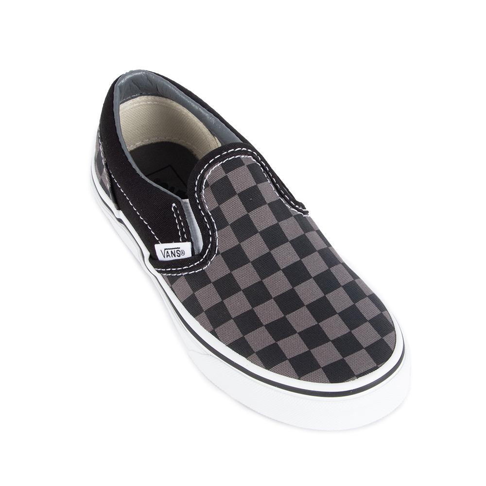 Vans Classic Slip-On Kids Shoes, (Checkerboard)Blk/Pewter, view 2