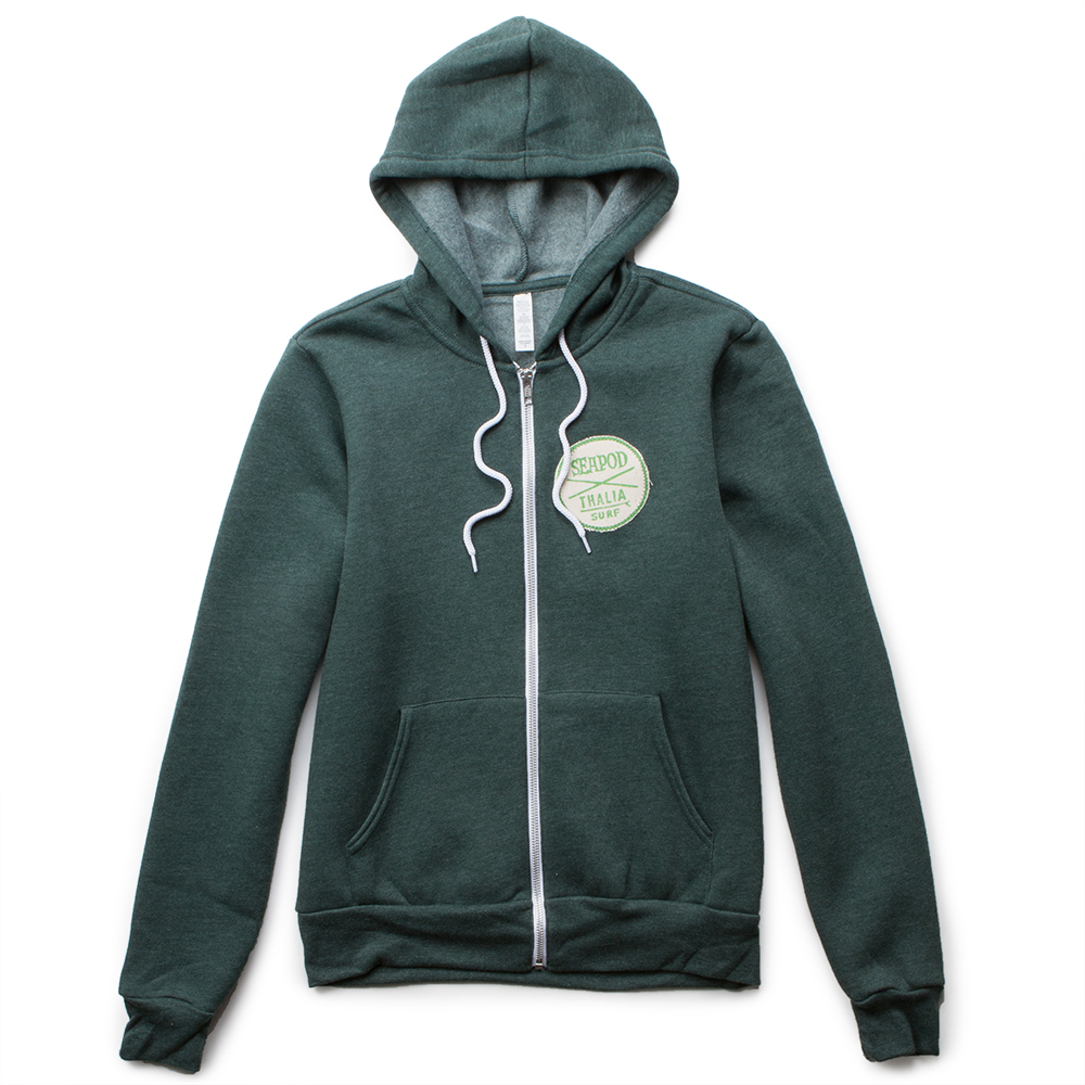 Seapod x Thalia Surf Surfer Girl Womens Fleece, Forest Green, view 2