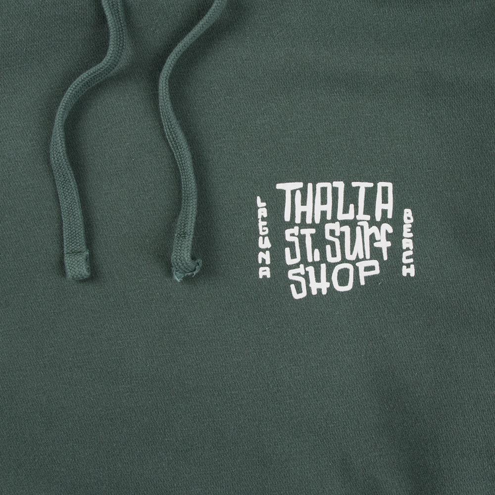 Thalia Surf Palm Pullover Hood Mens Fleece, Pigment Alpine Green, view 4