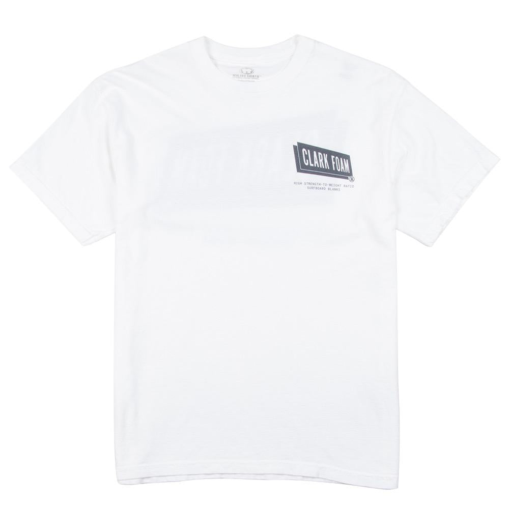 Clark Foam Mens Classic Tee, White/Blue, view 6