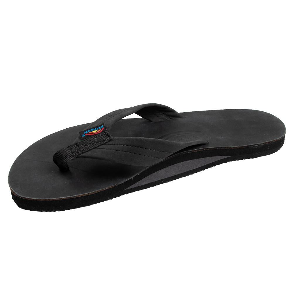 Rainbow Sandals Paisley-Solid Black Molded Rubber Braided Nylon Strap -  Elite Watersports