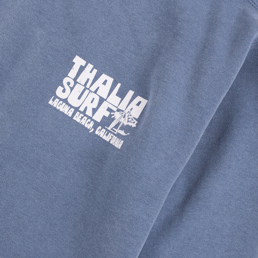 Thalia Surf x John Severson Palapa Mens Crew Fleece, Blue Jean, view 8