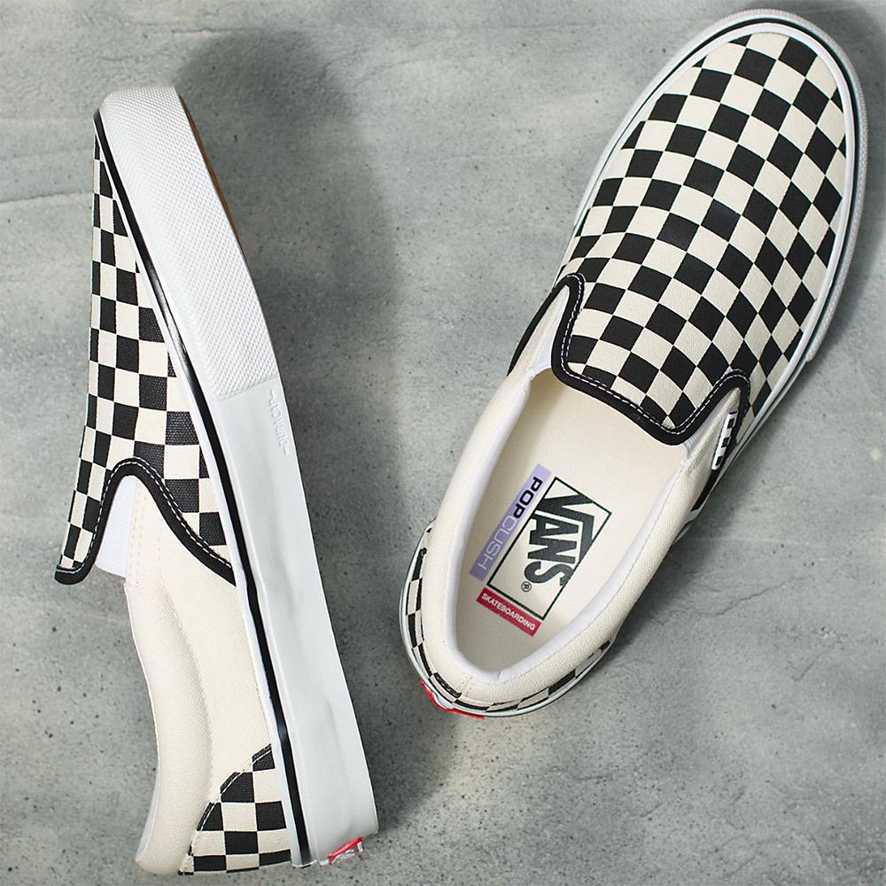 Vans Skate Slip-On Mens Shoes, (Checkerboard) Black/Off White, view 2