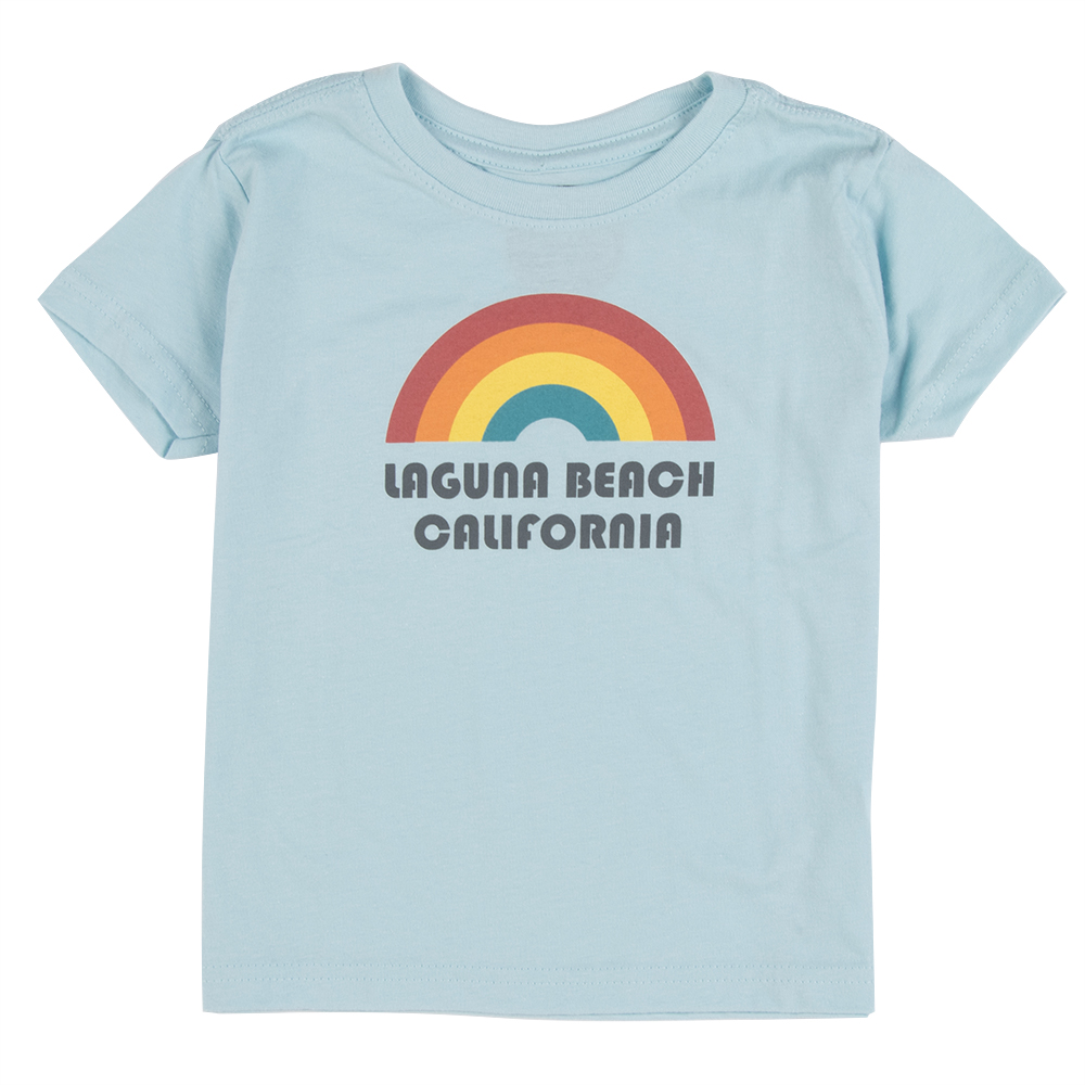 Thalia Surf Rainbow Toddler Tee, Light Blue, view 2