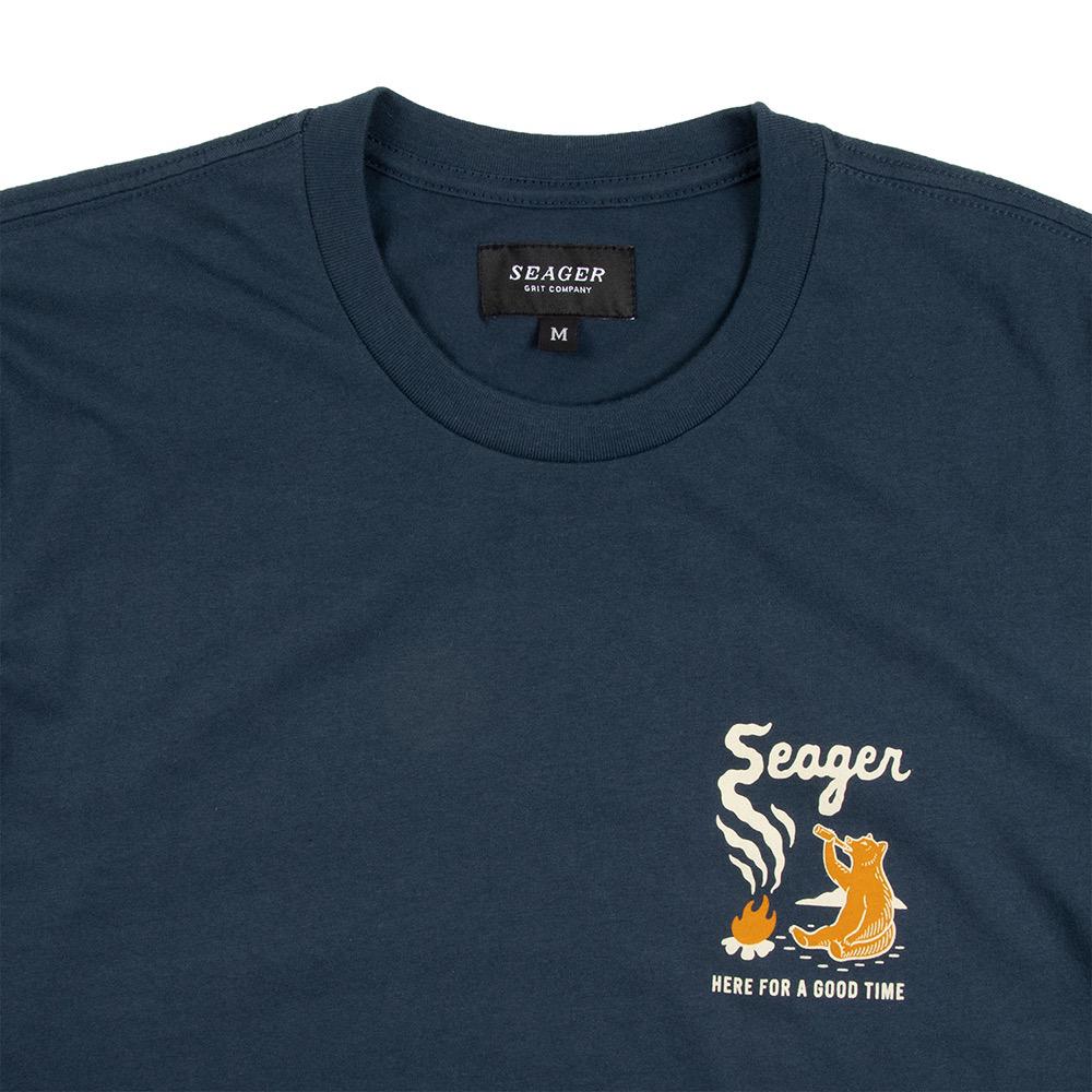 Seager Smokey Mens Tee, Navy, view 3