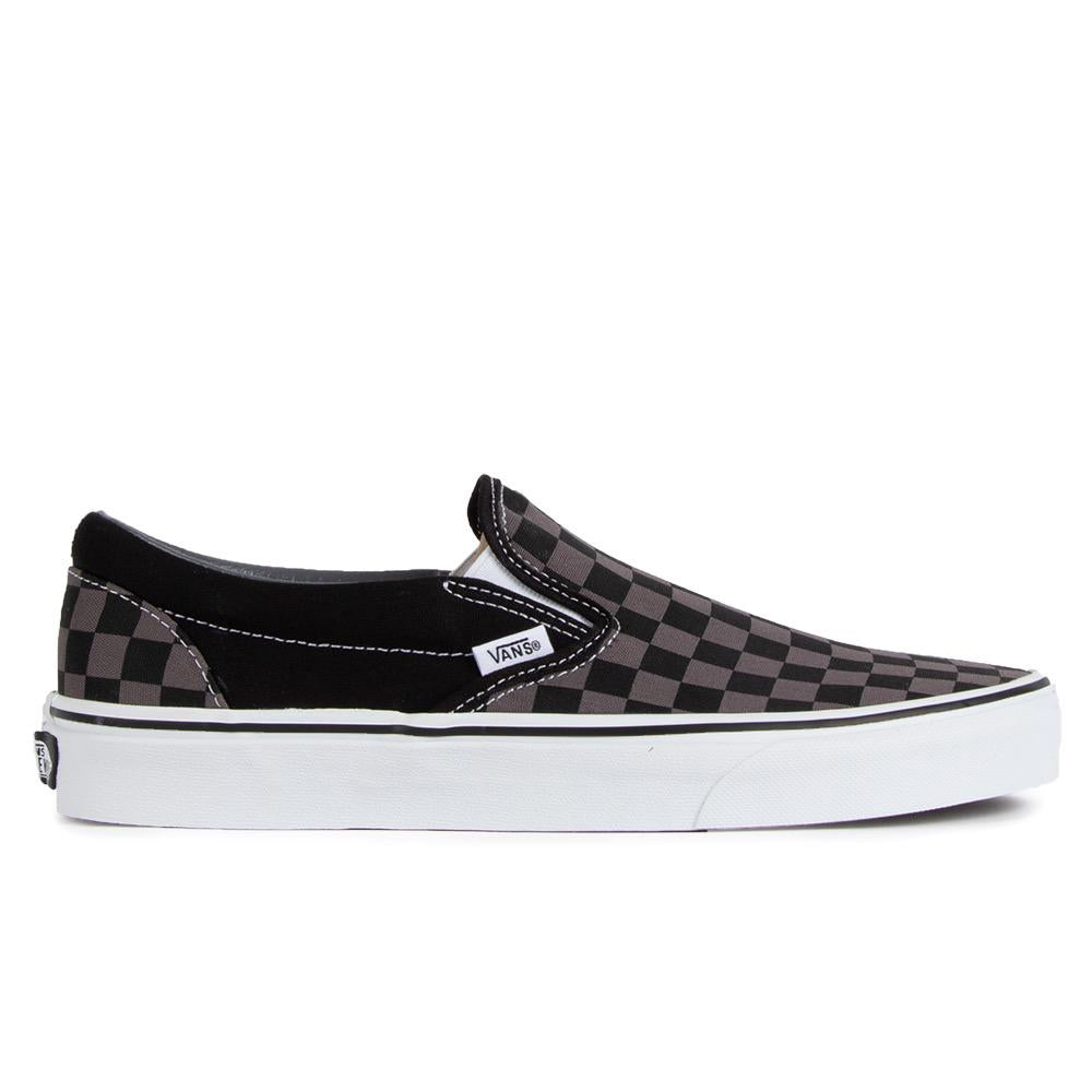 Vans Classic Slip-On Mens Shoes, (Checkerboard) Black/Pewter, view 2