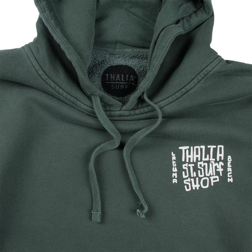 Thalia Surf Palm Pullover Hood Mens Fleece, Pigment Alpine Green, view 3