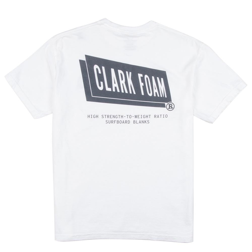 Clark Foam Mens Classic Tee, White/Blue, view 5