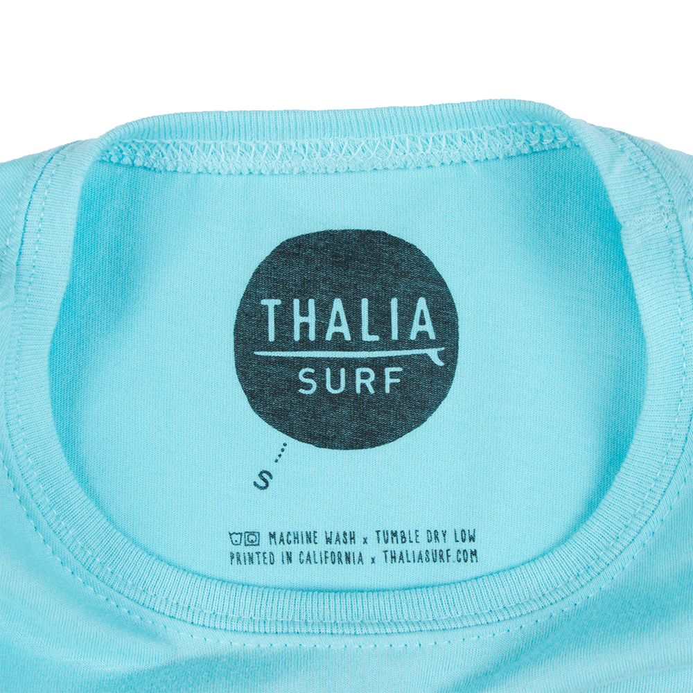Thalia Surf Rainbow Girls Kids Tee, Neon Blue, view 5