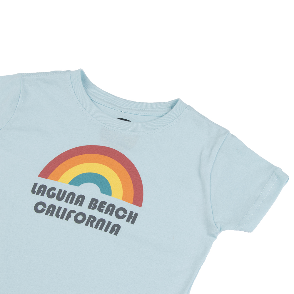Thalia Surf Rainbow Toddler Tee, Light Blue, view 4