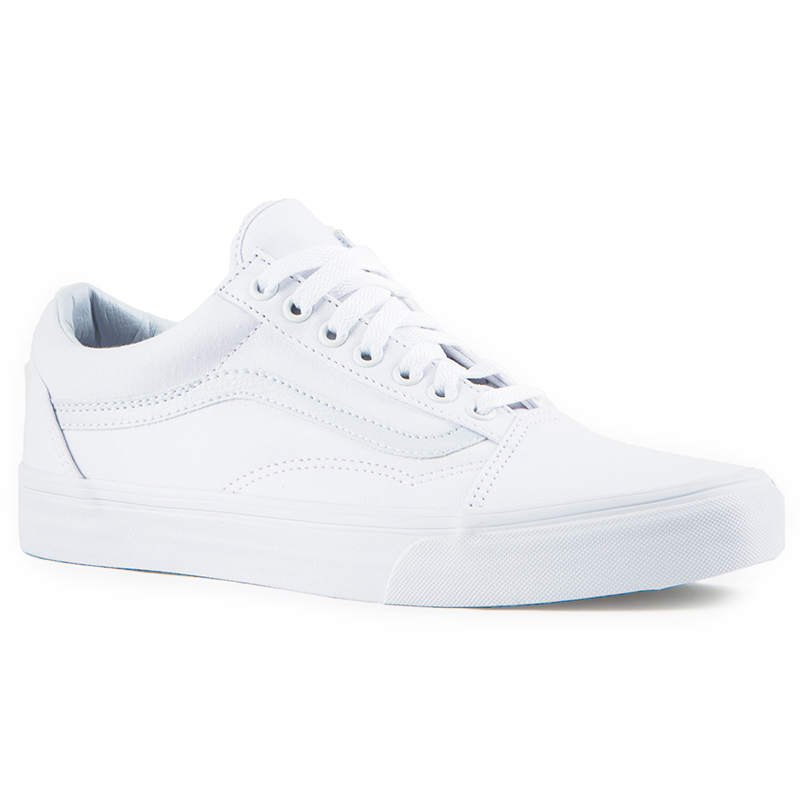 Vans Classics Old Skool Mens Shoes, True White, view 3