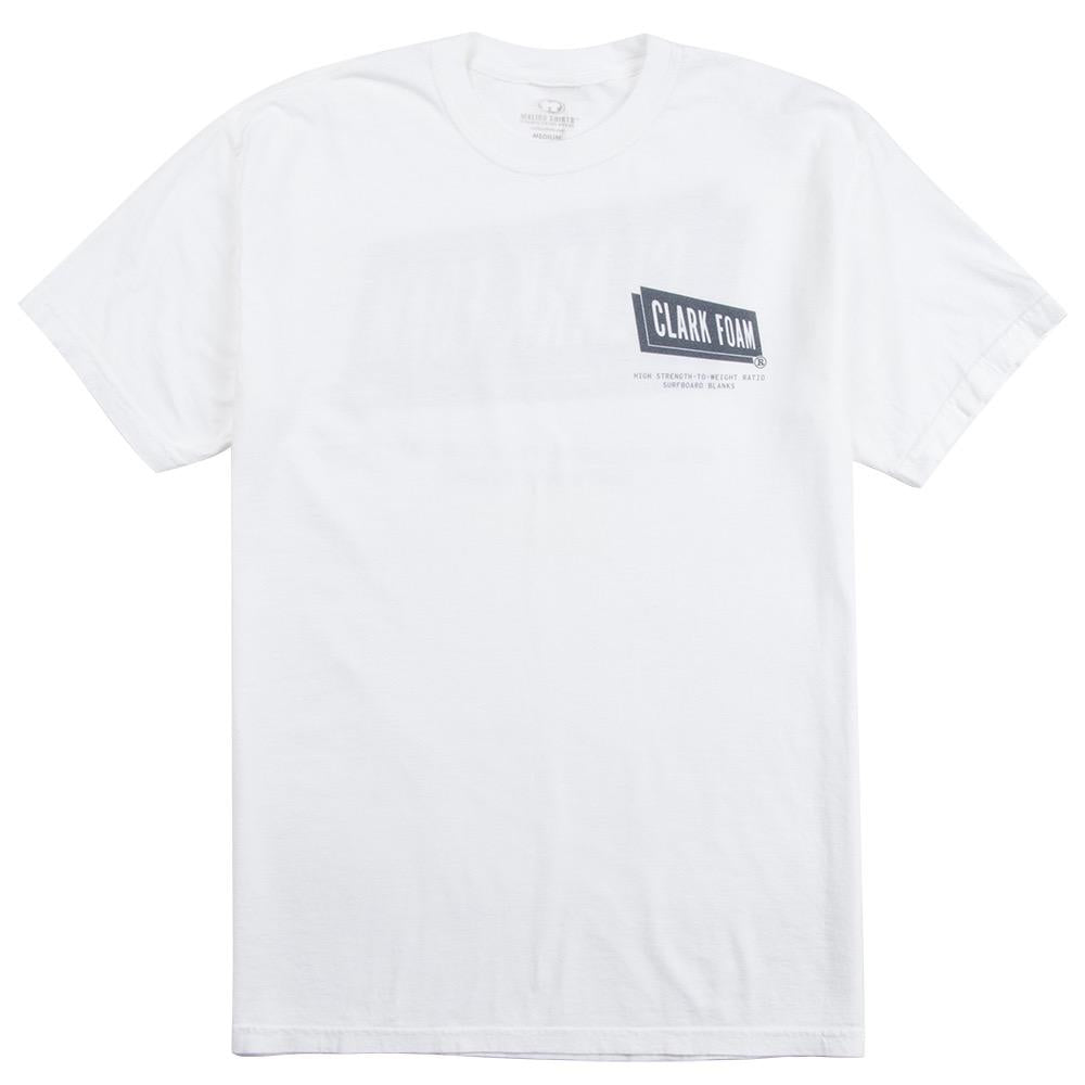 Clark Foam Mens Classic Tee, White/Blue, view 2
