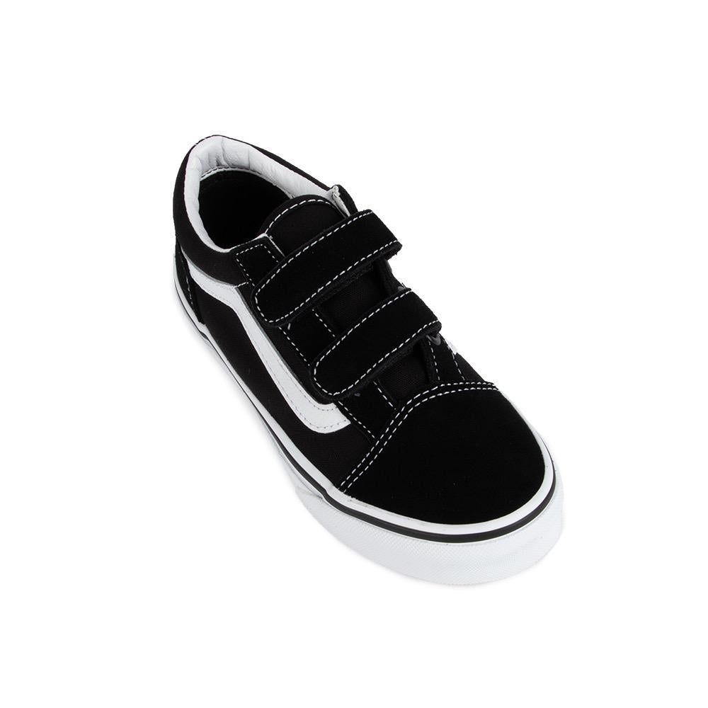 Vans Old Skool V Kids Shoes, Black/True White, view 3