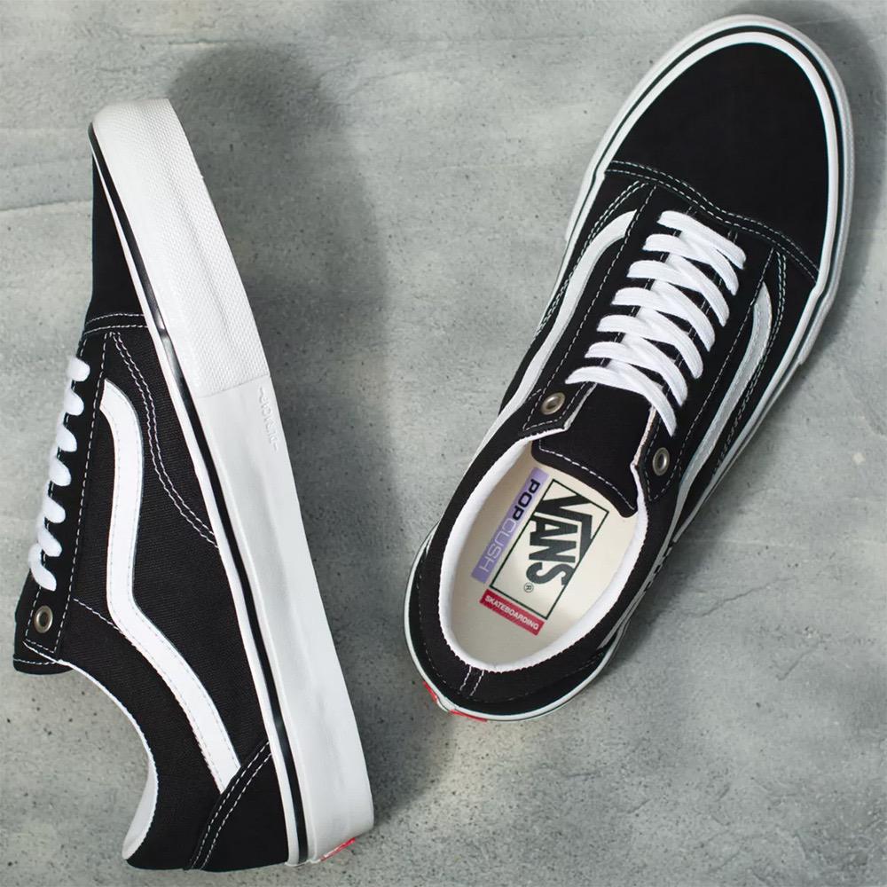 Vans Skate Old Skool Mens Shoes, Black/White, view 3