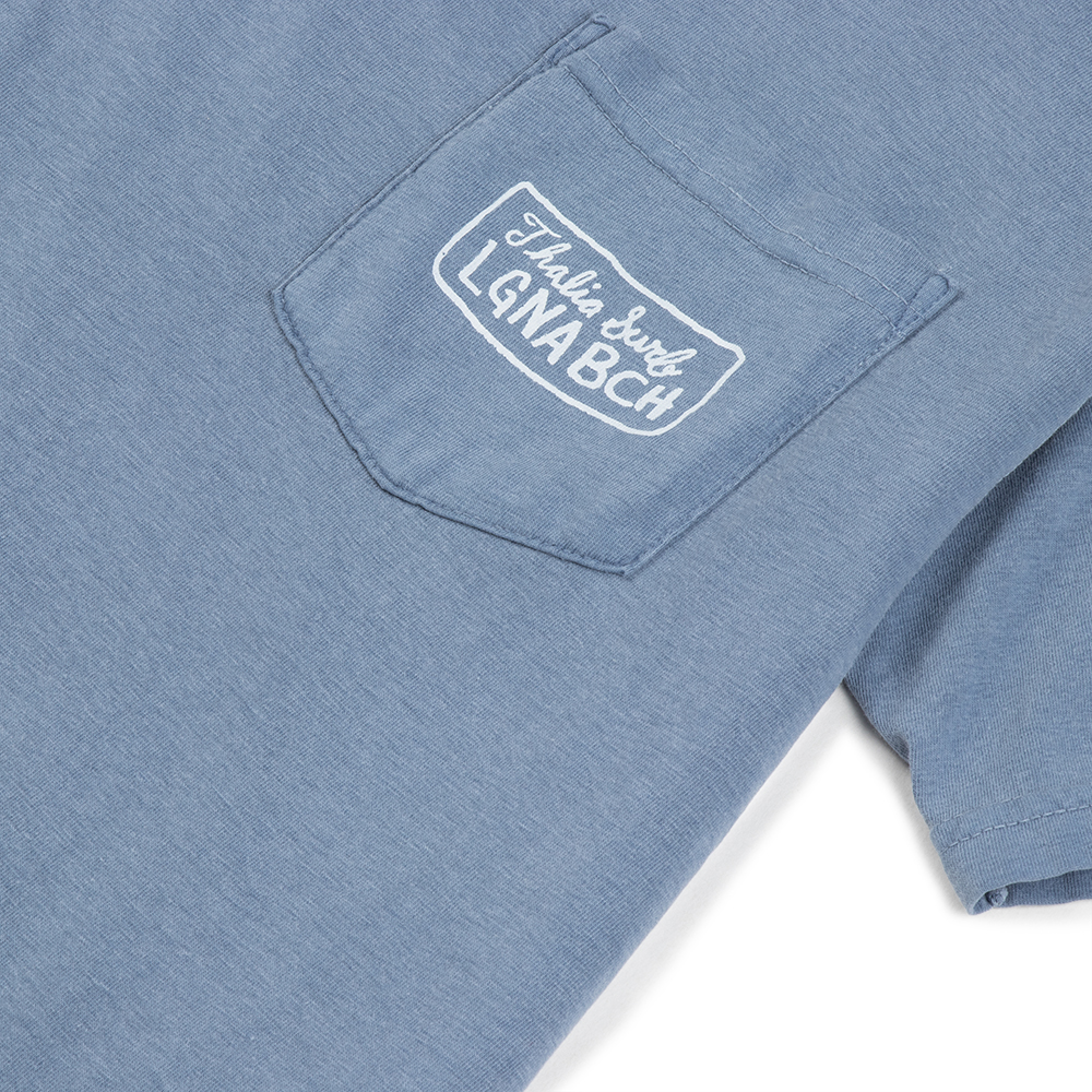 Thalia Surf VeeDub Pocket Mens Tee, Blue Jean, view 4