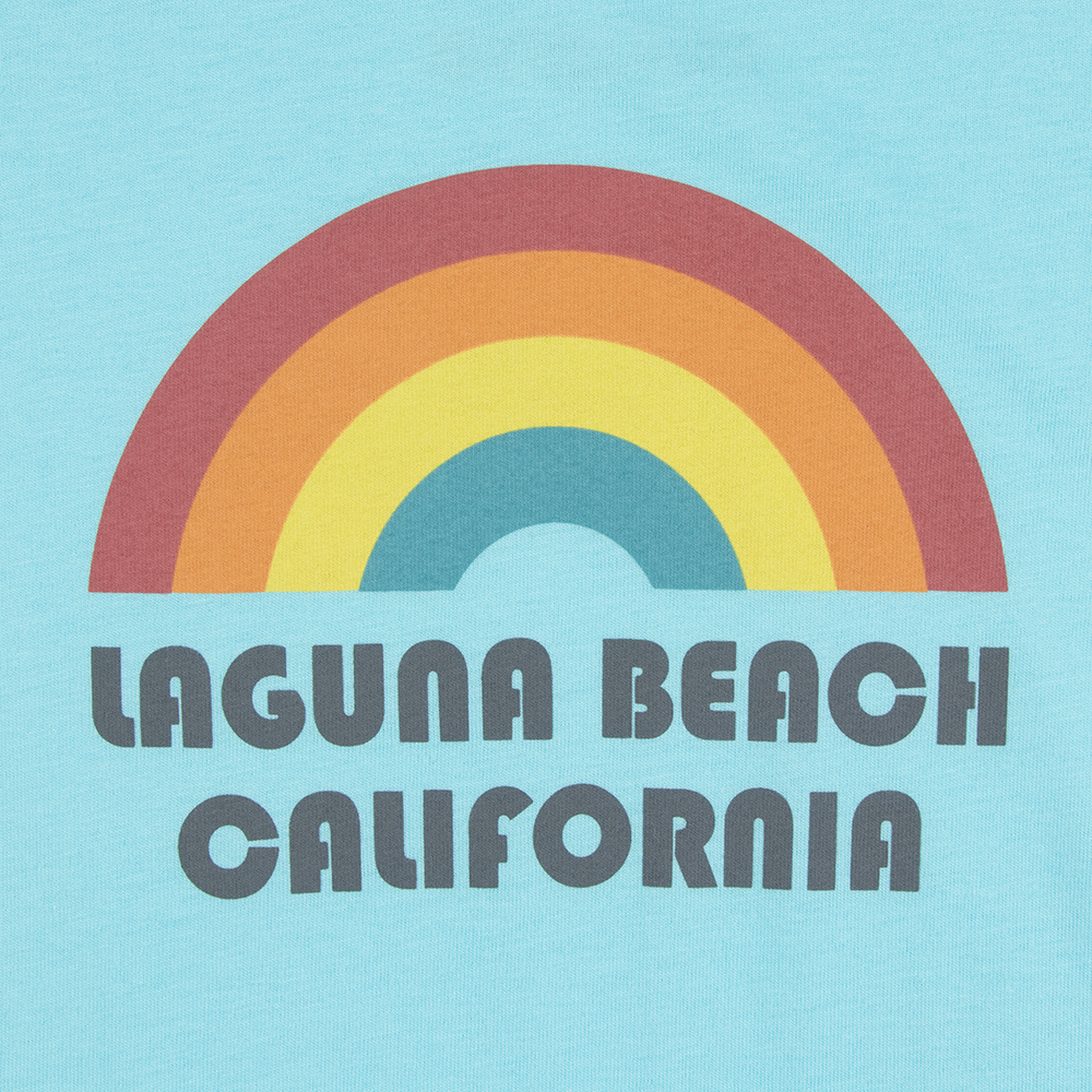 Thalia Surf Rainbow Girls Kids Tee, Neon Blue, view 3