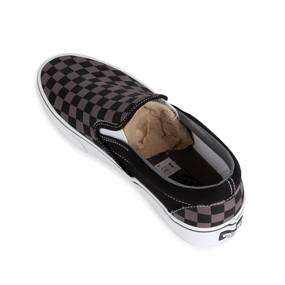 Vans Classic Slip-On Mens Shoes, (Checkerboard) Black/Pewter, view 5