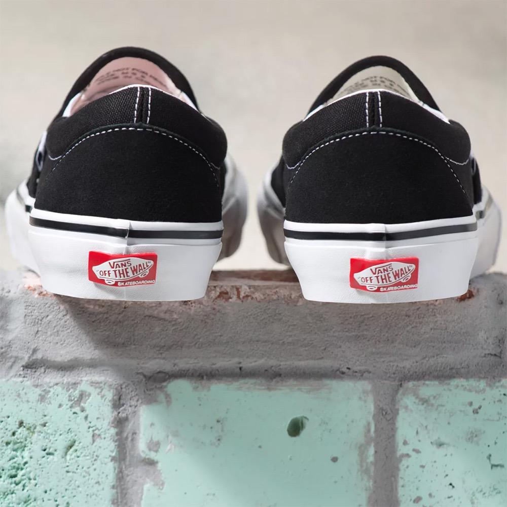 Vans Skate Slip-On Mens Shoes, Black/White, view 3