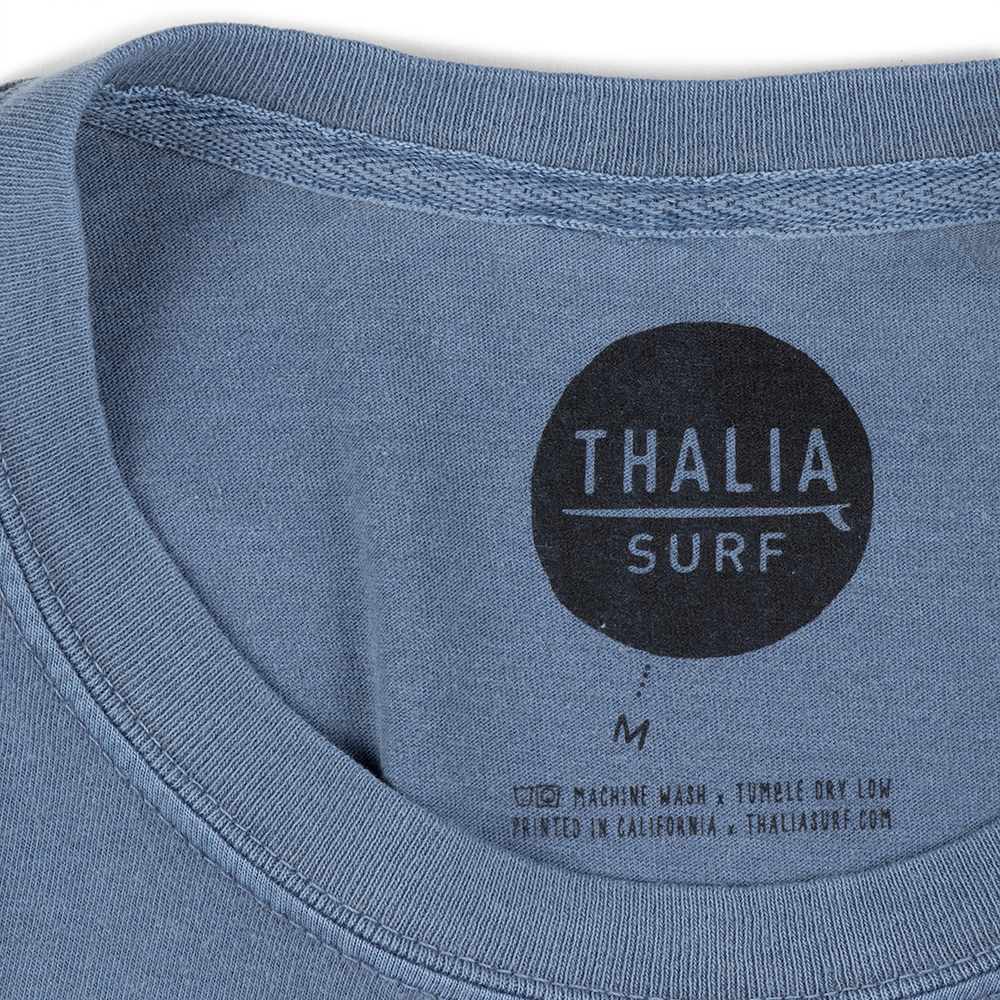 Thalia Surf x John Severson Palapa Mens Tee, Blue Jean, view 4
