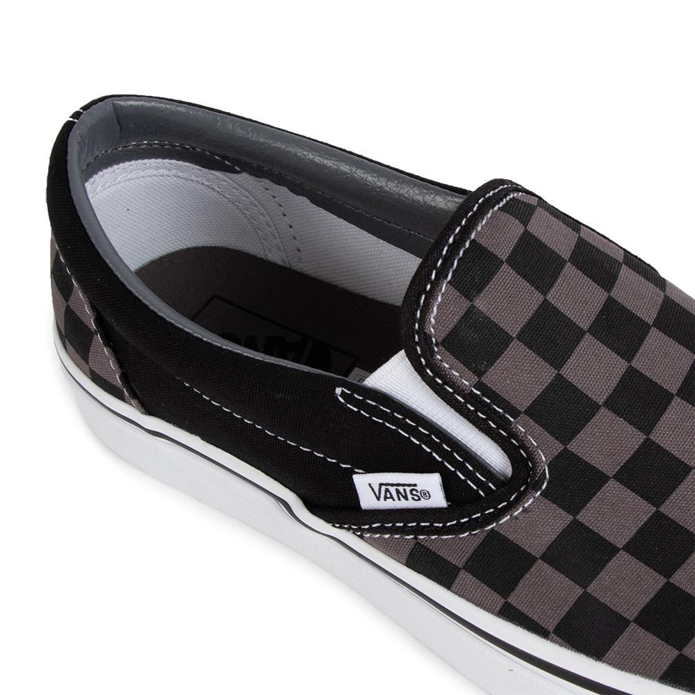 Vans Classic Slip-On Mens Shoes, (Checkerboard) Black/Pewter, view 4