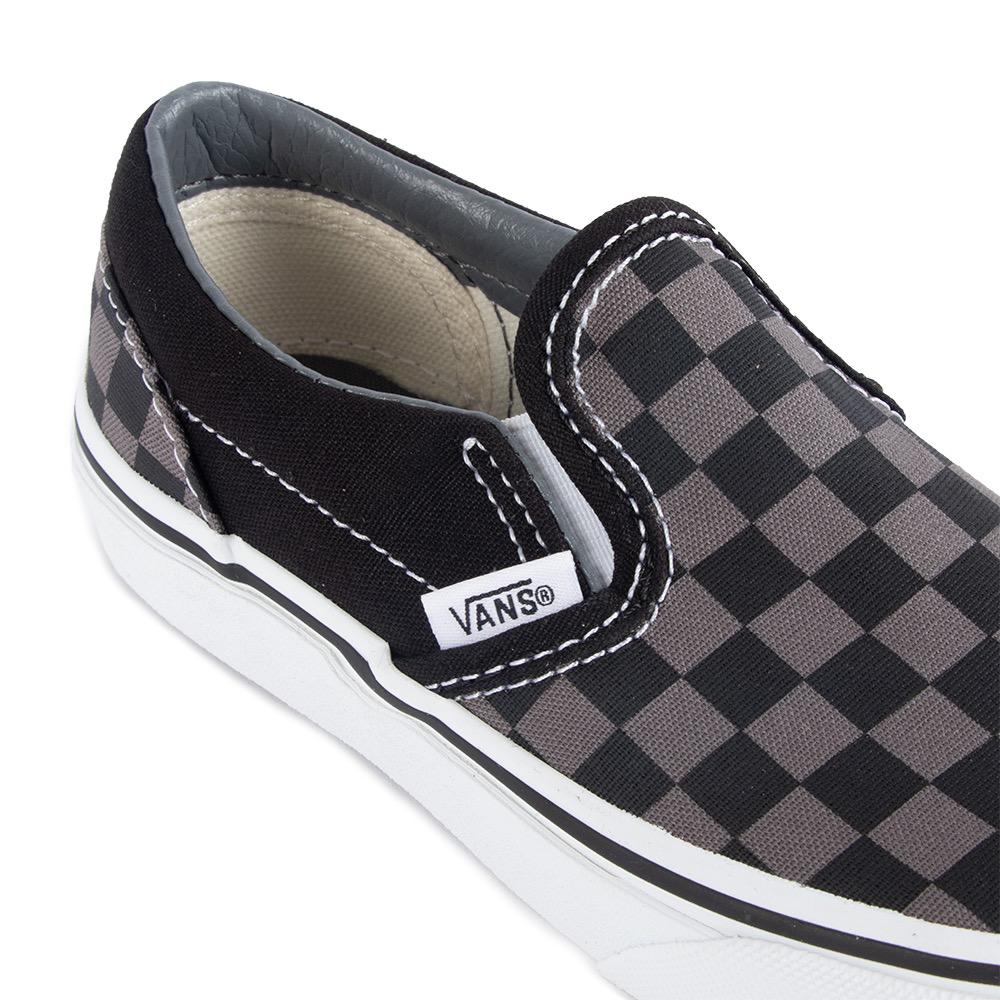 Vans Classic Slip-On Kids Shoes, (Checkerboard)Blk/Pewter, view 3