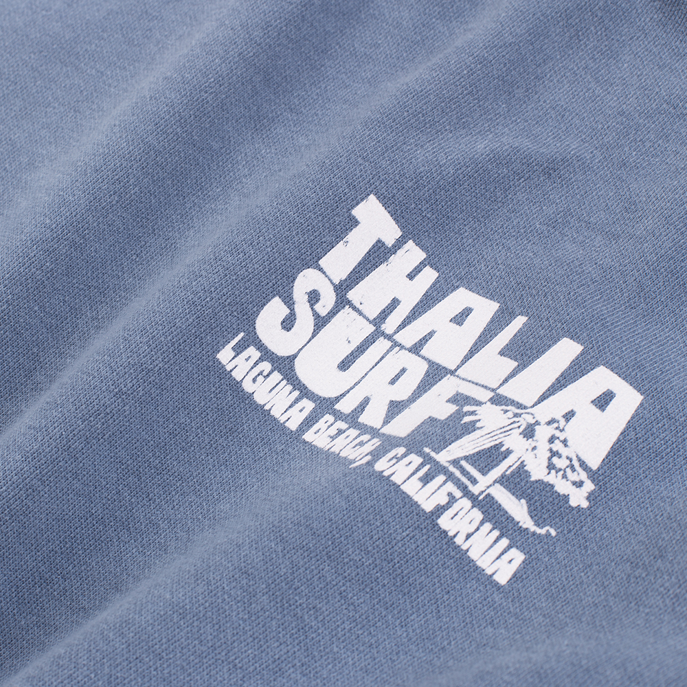 Thalia Surf x John Severson Palapa Mens Crew Fleece, Blue Jean, view 4
