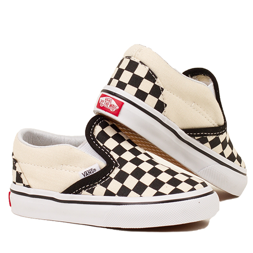 Vans Classic Slip-On Toddler Shoes, Blk/wht Checker, view 3